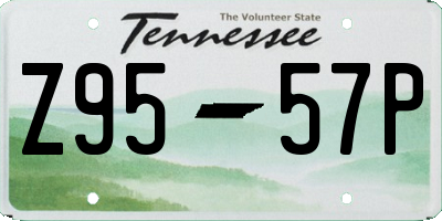 TN license plate Z9557P