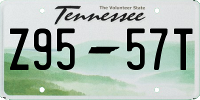 TN license plate Z9557T