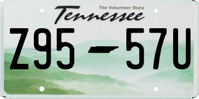 TN license plate Z9557U