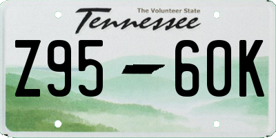 TN license plate Z9560K