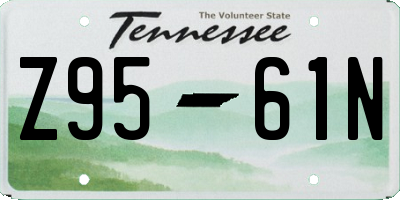 TN license plate Z9561N