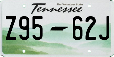 TN license plate Z9562J