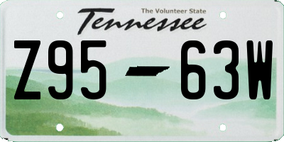 TN license plate Z9563W