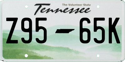 TN license plate Z9565K