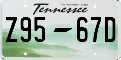 TN license plate Z9567D