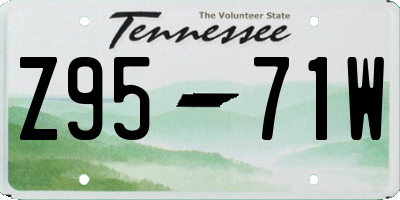 TN license plate Z9571W