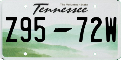 TN license plate Z9572W