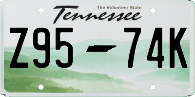 TN license plate Z9574K