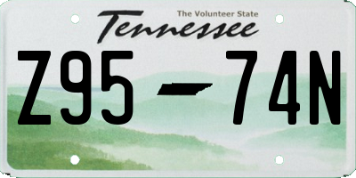 TN license plate Z9574N