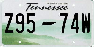 TN license plate Z9574W