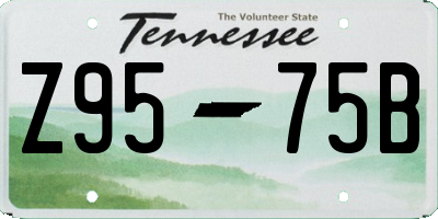 TN license plate Z9575B