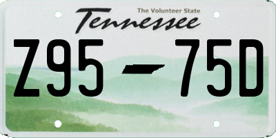 TN license plate Z9575D