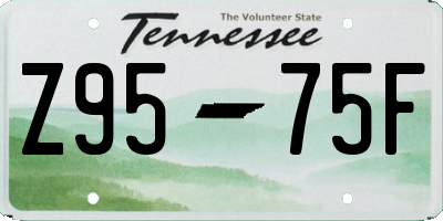 TN license plate Z9575F