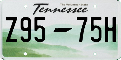 TN license plate Z9575H