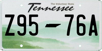 TN license plate Z9576A