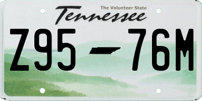 TN license plate Z9576M