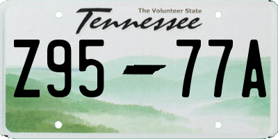 TN license plate Z9577A