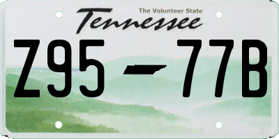 TN license plate Z9577B