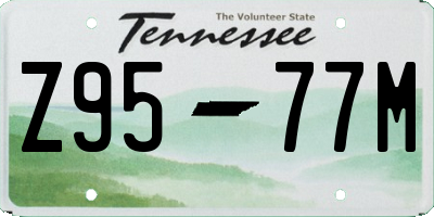 TN license plate Z9577M