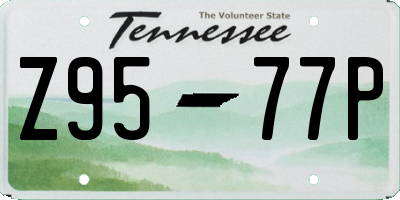TN license plate Z9577P