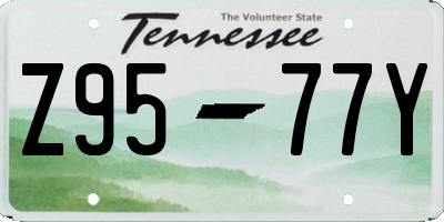 TN license plate Z9577Y