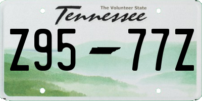 TN license plate Z9577Z