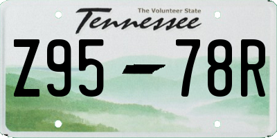 TN license plate Z9578R