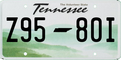 TN license plate Z9580I