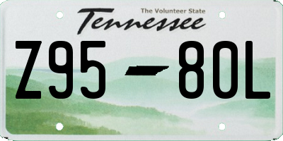 TN license plate Z9580L