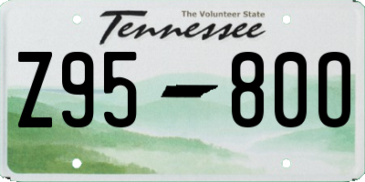 TN license plate Z9580O