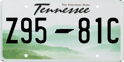 TN license plate Z9581C