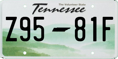 TN license plate Z9581F