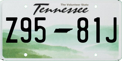 TN license plate Z9581J