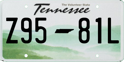TN license plate Z9581L