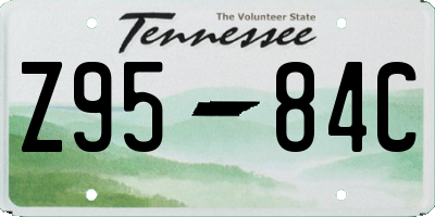 TN license plate Z9584C