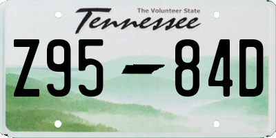 TN license plate Z9584D