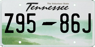TN license plate Z9586J