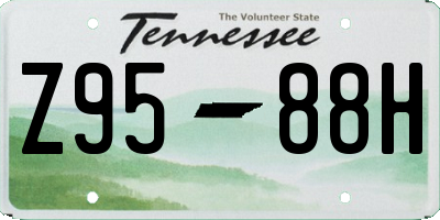 TN license plate Z9588H