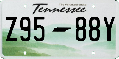 TN license plate Z9588Y
