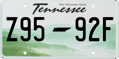 TN license plate Z9592F