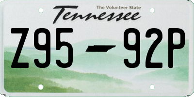 TN license plate Z9592P