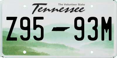 TN license plate Z9593M