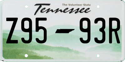 TN license plate Z9593R