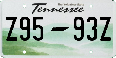 TN license plate Z9593Z