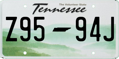 TN license plate Z9594J