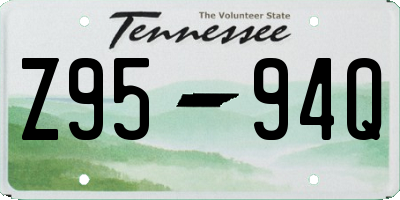 TN license plate Z9594Q