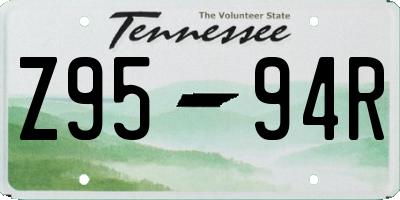 TN license plate Z9594R