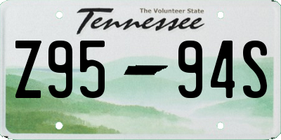 TN license plate Z9594S