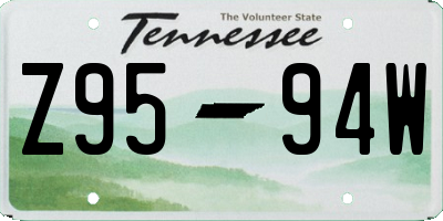 TN license plate Z9594W