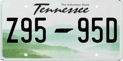 TN license plate Z9595D